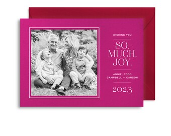 Letterpress Holiday Christmas Photo Card