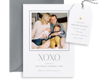 Letterpress Holiday Christmas Photo Card