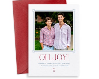 Letterpress Holiday Christmas Photo Card