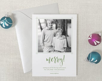 Letterpress Holiday Christmas Photo Card
