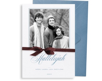 Letterpress Holiday Christmas Photo Card