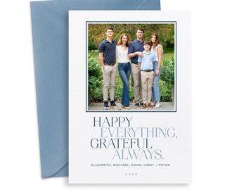 Letterpress Holiday Christmas Photo Card