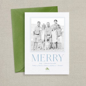 Letterpress Holiday Christmas Photo Card