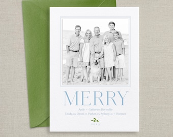Letterpress Holiday Christmas Photo Card