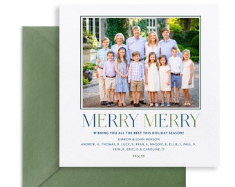 Letterpress Holiday Christmas Photo Card