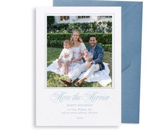 Letterpress Holiday Christmas Photo Card