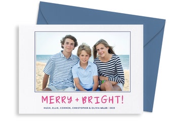 Letterpress Holiday Christmas Photo Card