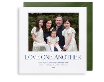 Letterpress Holiday Christmas Photo Card