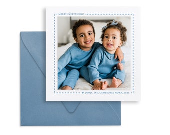 Letterpress Holiday Christmas Photo Card