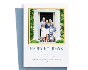 Letterpress Holiday Christmas Photo Card