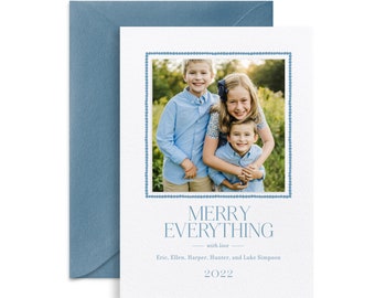 Letterpress Holiday Christmas Photo Card