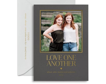 Letterpress Holiday Christmas Photo Card