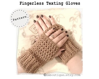 CROCHET Fingerless Gloves Pattern, Texting Gloves Pattern,Crochet PDF Instant Download