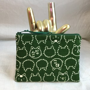 Japanese Cats Padded Medium Zipper Bag, Cosmetic Bag, Accessory Pouch, Travel Pouch -  Choose Color
