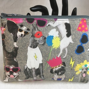 Sunglasses Dogs Medium Padded Zipper Bag, Travel Pouch, Organizer Pouch, Cosmetic Bag