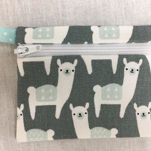 Porta-moedas com zíper de lhama, porta-cartões de crédito, porta-fones de ouvido, suporte para iPod - escolha a cor