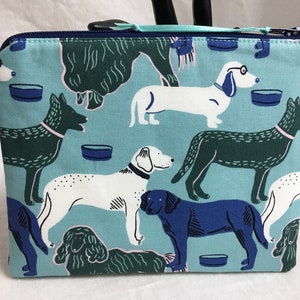 Dogs Medium Padded Zipper Bag, Cosmetic Pouch, Gadget Bag, Organizer Bag