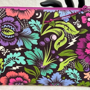 Tula Spider Blossom Medium Padded Zipper Bag, Cosmetic Pouch, Travel Pouch