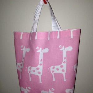 Giraffe Cotton Canvas Giraffe Tote Bag, Project Bag, Tote Purse, Knitting Bag - Choose Color