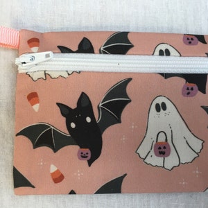 Bats and Ghosts Flat Zipper Coin Purse, portefeuille de carte de crédit, étui de carte de visite, étui AirPod