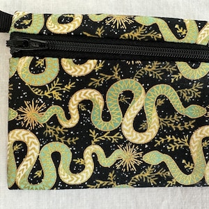 Monedero con cremallera plana de serpiente, billetera para tarjetas de crédito, estuche para tarjetas de visita, estuche para AirPod