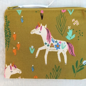 Unicorn Padded Medium Zipper Bag, Organizer Pouch, Gadget Bag, Cosmetic Pouch