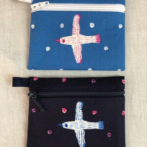 Winter Birds Flat Zipper Coin Purse, Monedero de tarjeta de crédito, Bolsa para auriculares, Soporte para iPod