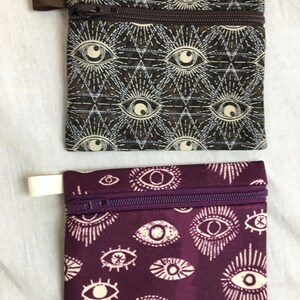 Monedero con cremallera plana de tercer ojo, billetera para tarjetas de crédito, estuche para tarjetas de visita, estuche para auriculares