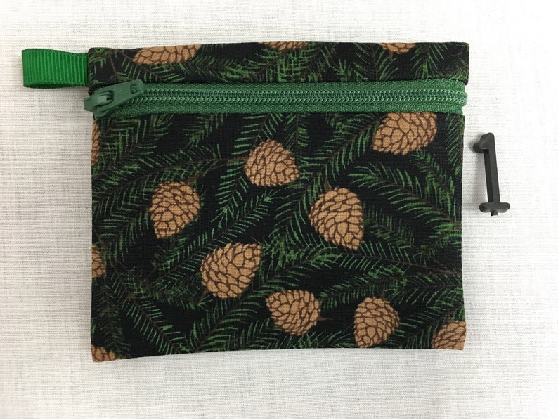 Earbud Pouch Christmas Theme Flat Zipper Coin Purse IPod Holder Credit Card Wallet Pouches ...