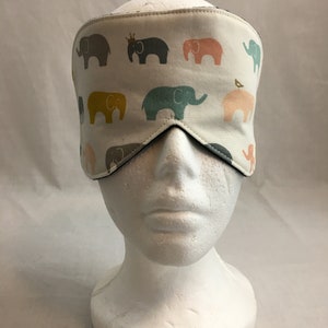 Organic Cotton Elephant Sleep Mask Set, Travel Mask, Eye Mask, Blindfold