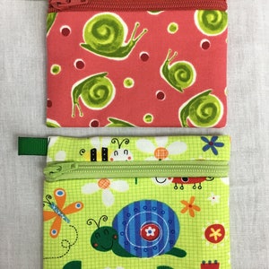 Snails Zipper Coin Purse, billetera de tarjeta de crédito, bolsa de auriculares, soporte para reproductor de música - Elija el color
