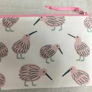 Pink Kiwi Medium Padded Zipper Bag, Cosmetic Pouch, Accessory Bag, Organizer Pouch, Travel Pouch