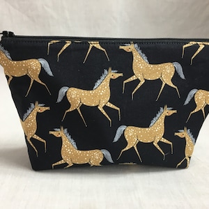 Horses Padded Zipper Organizer Bag, Cosmetic Bag, Accessory Bag, Gadget Bag - Choose Color
