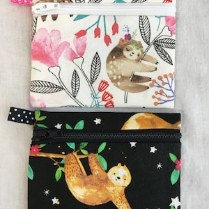 Bolsa de monedas sloth flat Zipper, billetera de tarjeta de crédito, bolsa de auriculares, estuche AirPod