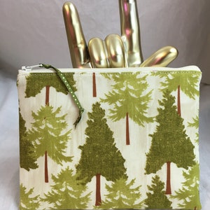 Borsa imbottita con cerniera media Forest Trees, borsa per cosmetici, borsa per gadget, custodia da viaggio