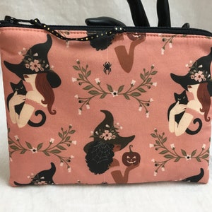 Pretty Witch Medium Padded Zipper Bag, Organizer Pouch, Cosmetic Bag, Travel Pouch