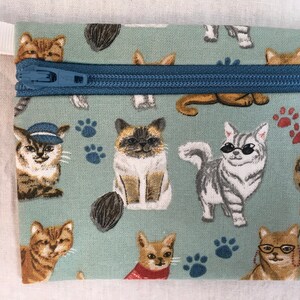 Niedliche Katzen Flache Reißverschluss Geldbörse, Kreditkarten Brieftasche, Ohrhörer Beutel, AirPod Hülle