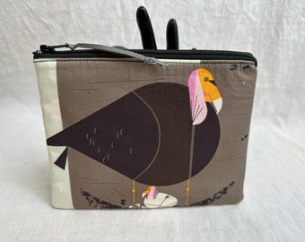 Turkey Vulture Padded Medium Zipper Bag, Cosmetic Bag, Gadget Bag, Organizer Pouch