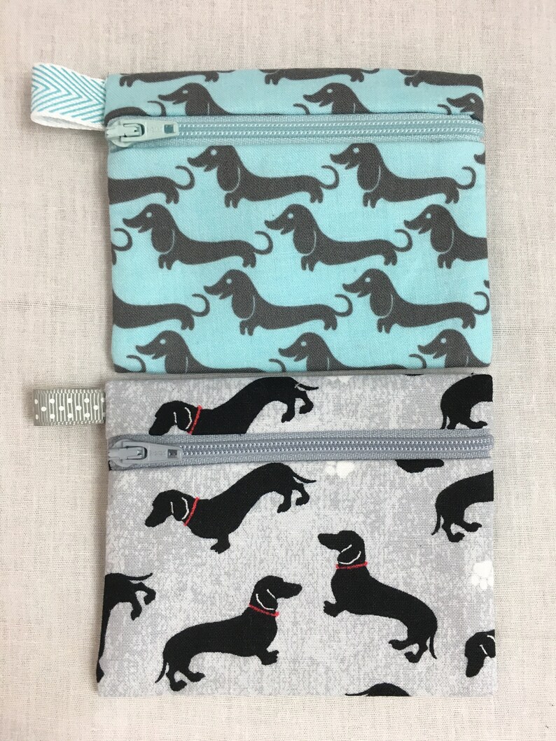 Dachshund Dog Flat Zipper Coin Purse Credit Card Wallet Etsy