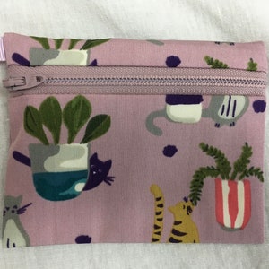 Sac à main à glissière pour chats et plantes, portefeuille de carte de crédit, étui de carte de visite, étui AirPod