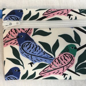 Monedero con cremallera plana Periquito, billetera para tarjetas de crédito, estuche para AirPod, estuche para tarjetas de presentación