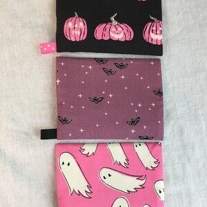 Halloween Bat, Ghost or Pumpkin Flat Zipper Coin Purse, AirPod Case, Credit Card Wallet, Earbud Pouch - New Color image 2