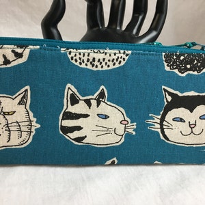 猫のジッパー付きペンケース、メガネケース、かぎ針ケース
