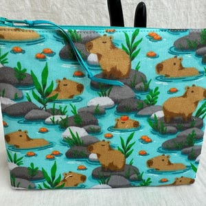 Capybara Medium bag, Padded Zipper Bag, Capybara Pouch, Capybara Cosmetic Pouch, Capybara Travel Pouch