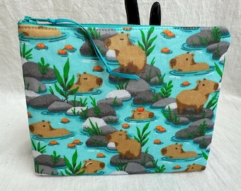 Bolsa mediana Capybara, Bolsa acolchada con cremallera, Bolsa Capybara, Bolsa cosmética Capybara, Bolsa de viaje Capybara