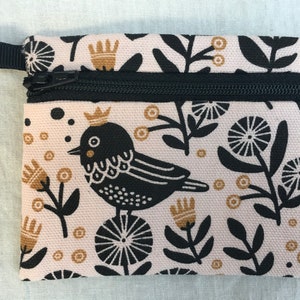Monedero con cremallera plana de pájaro, billetera para tarjetas de crédito, estuche para tarjetas de visita, monedero de bolsillo