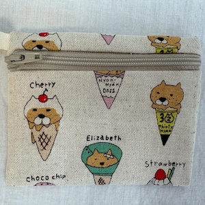 Katzen Eistüten Flacher Reißverschluss Geldbörse, Kreditkartenetui, Visitenkartenetui, Kleine Reißverschlusstasche