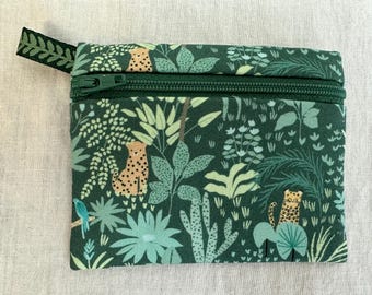 Leopard and Tiger Flat Zipper Coin Purse, Business Card Case, Small Zipper Pouch, Pocket Coin Purse
