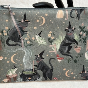 Sac à fermeture éclair rembourré pour chats d'Halloween, Sac moyen à fermeture éclair, Trousse à cosmétiques pour chats, Pochette de voyage