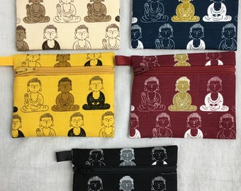 Buddhas Coin Purse, Credit Card, Earbud, Music Player Holder - Choose Color